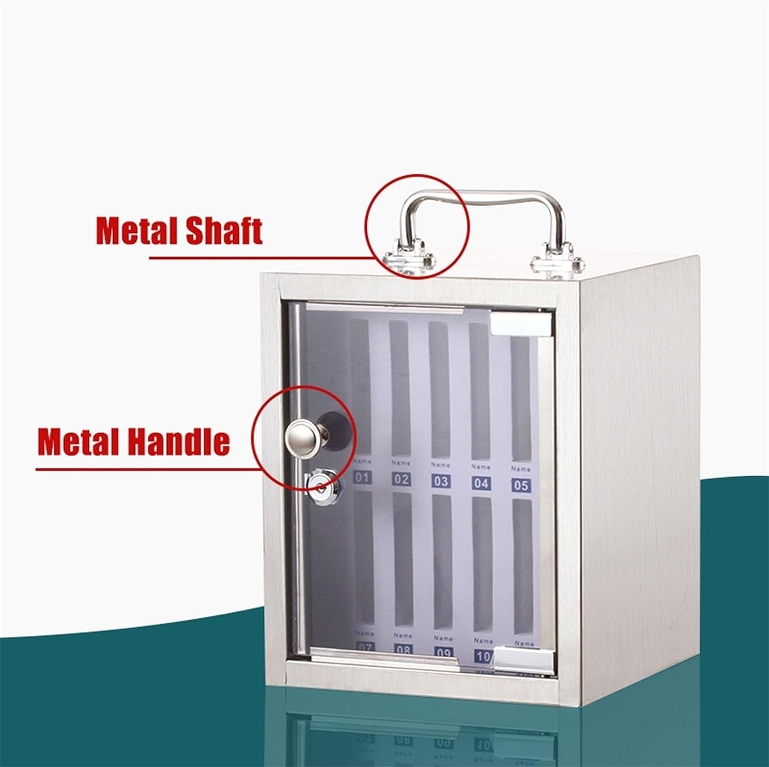 Lockable 12-Unit Metal Cell Phone Storage Cabinet - Wall Mounted Stainless Steel Secure Phone Safe for Offices, Schools & Retail Stores