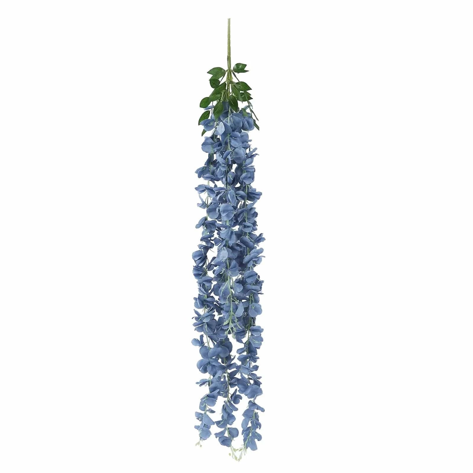 42 Inch Tall Artificial Silk Wisteria Hanging Vine Bush - Purple Faux Flowers for Home Decor, Wedding Centerpieces, Garden & Outdoor Party Decorations