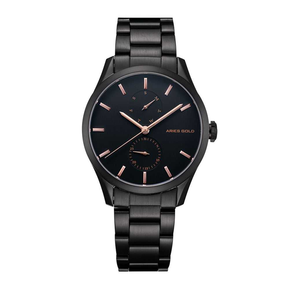 Aries Gold Enchant Black Stainless Steel Liberty L 5031 BK BK Women's Watch - Elegant & Durable Timepiece for Everyday Wear, Office & Special Occasions