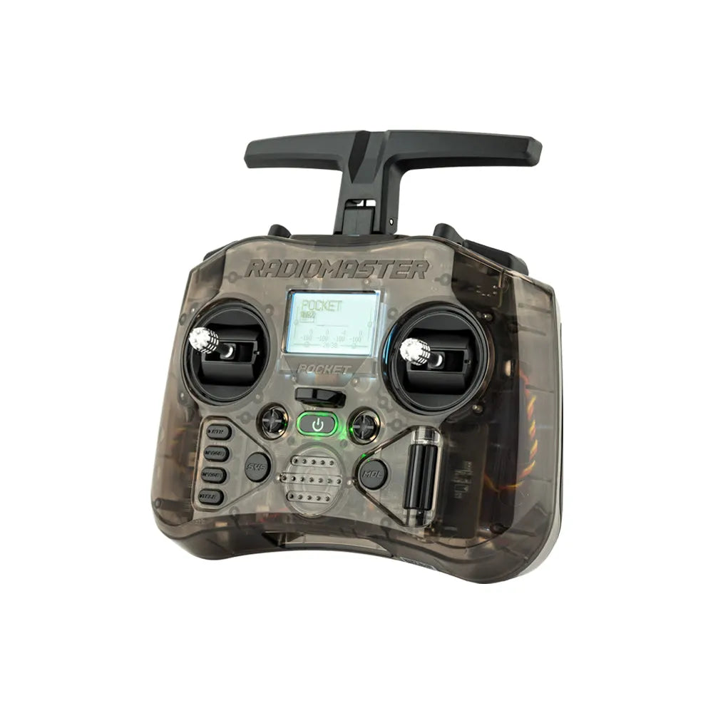 RadioMaster Pocket 2.4GHz 16CH ELRS/CC2500 Hall Gimbals FPV Racing Drone Controller with EdgeTX System & LED Lights - Perfect for FPV Racing, Freestyle Flying, and DIY Drone Projects
