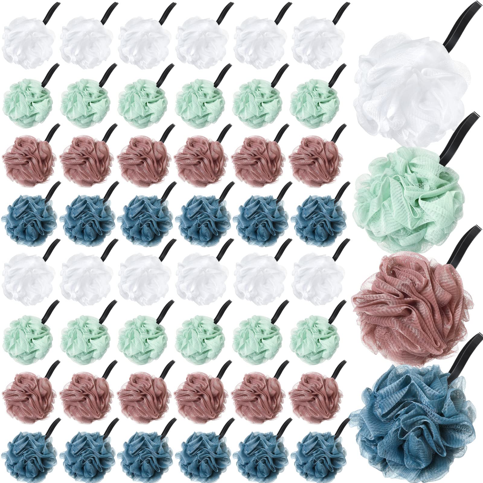 48 Pack Soft Bath Sponge Loofahs - Bulk Shower Pouf Scrubber for Exfoliating Skin, Gentle Body Scrubber for Men & Women - Perfect for Daily Shower, Spa Day, and Gift Sets