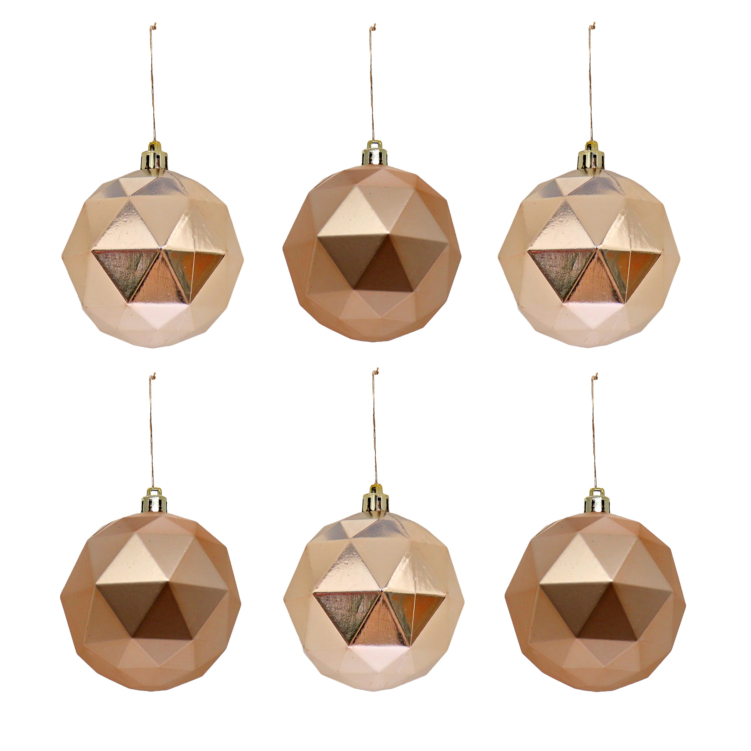 6 Piece Shatterproof Geometric Silver Christmas Tree Ornaments - Elegant Holiday Decor for Xmas, Home, Party & Gift Giving