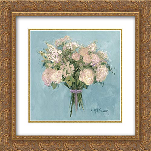 Yellow Cafe 15x15 Inch Gold Ornate Framed Double Matted Museum Quality Art Print - Rose Bouquet Floral Painting - Perfect for Living Room, Bedroom, or Office Wall Decor