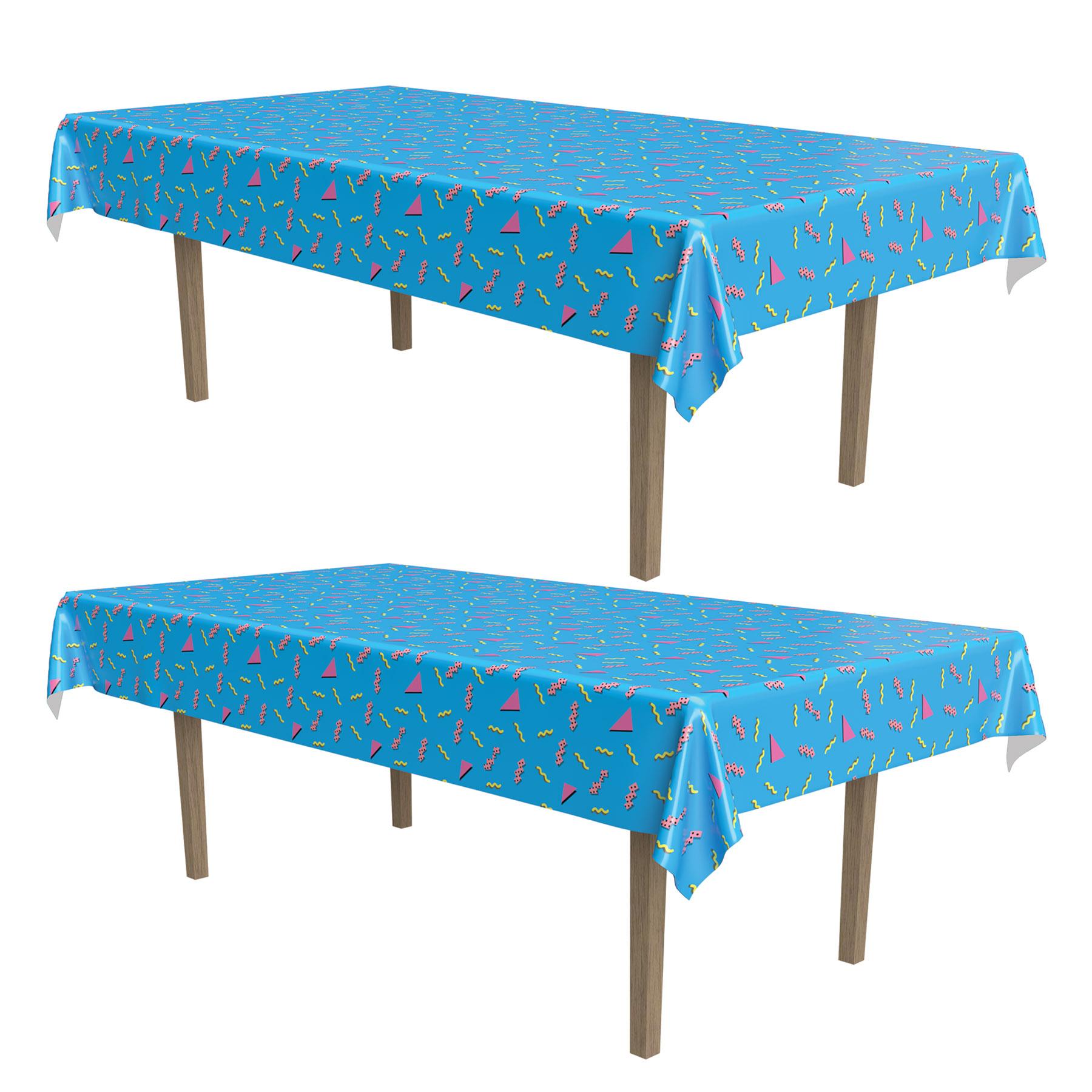 90s Themed Party Table Covers - 12 Pack Retro Disposable Tablecloths for Birthday, Graduation & 80s 90s Nostalgia Party Decorations - Perfect for Themed Events, Reunions & Throwback Celebrations