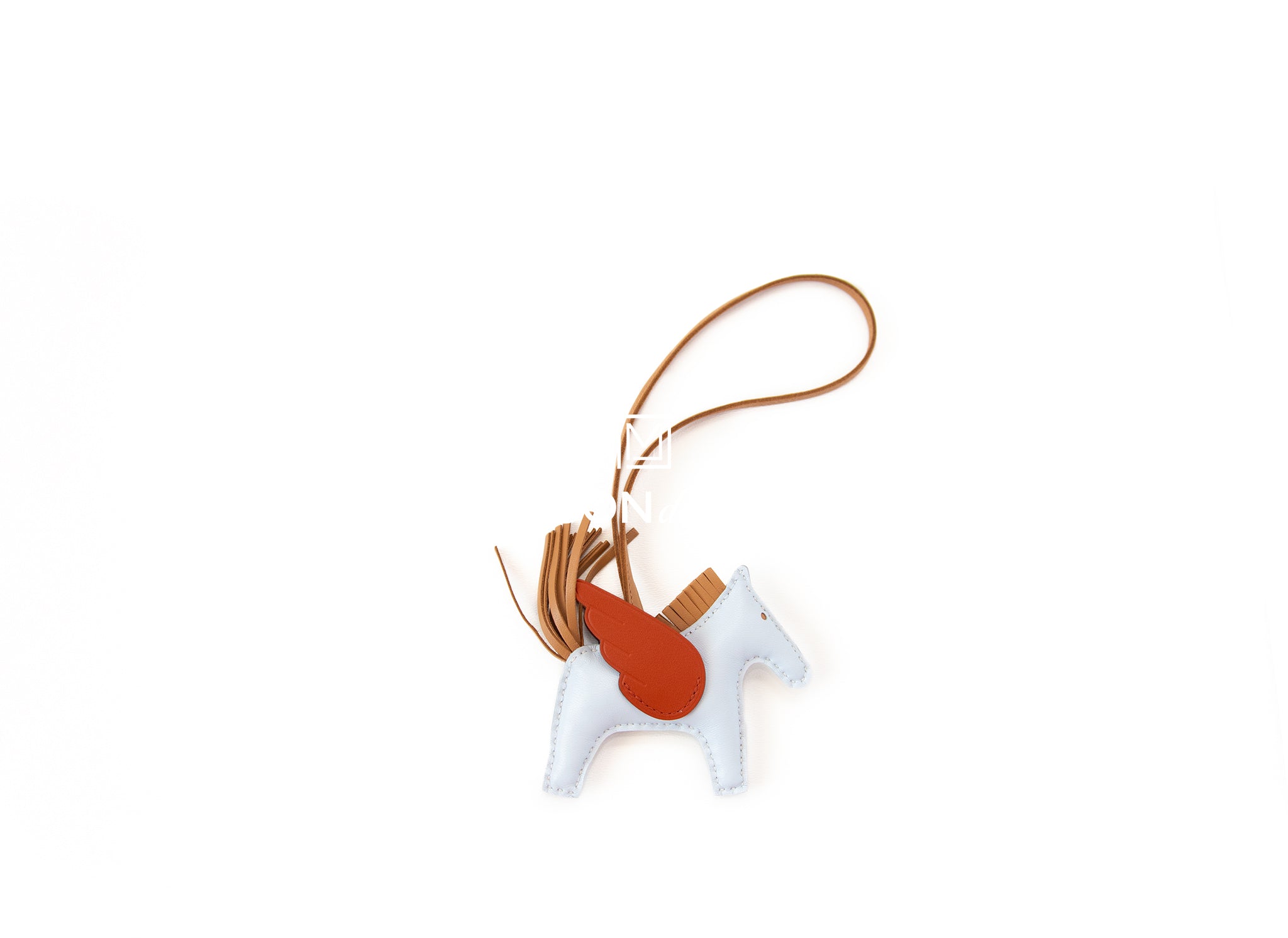 Authentic Hermes Pegase PM Bag Charm in Bleu Brume, Chai & Cuivre - Luxury Horse Design for Handbags & Accessories | Perfect Gift for Fashion Lovers