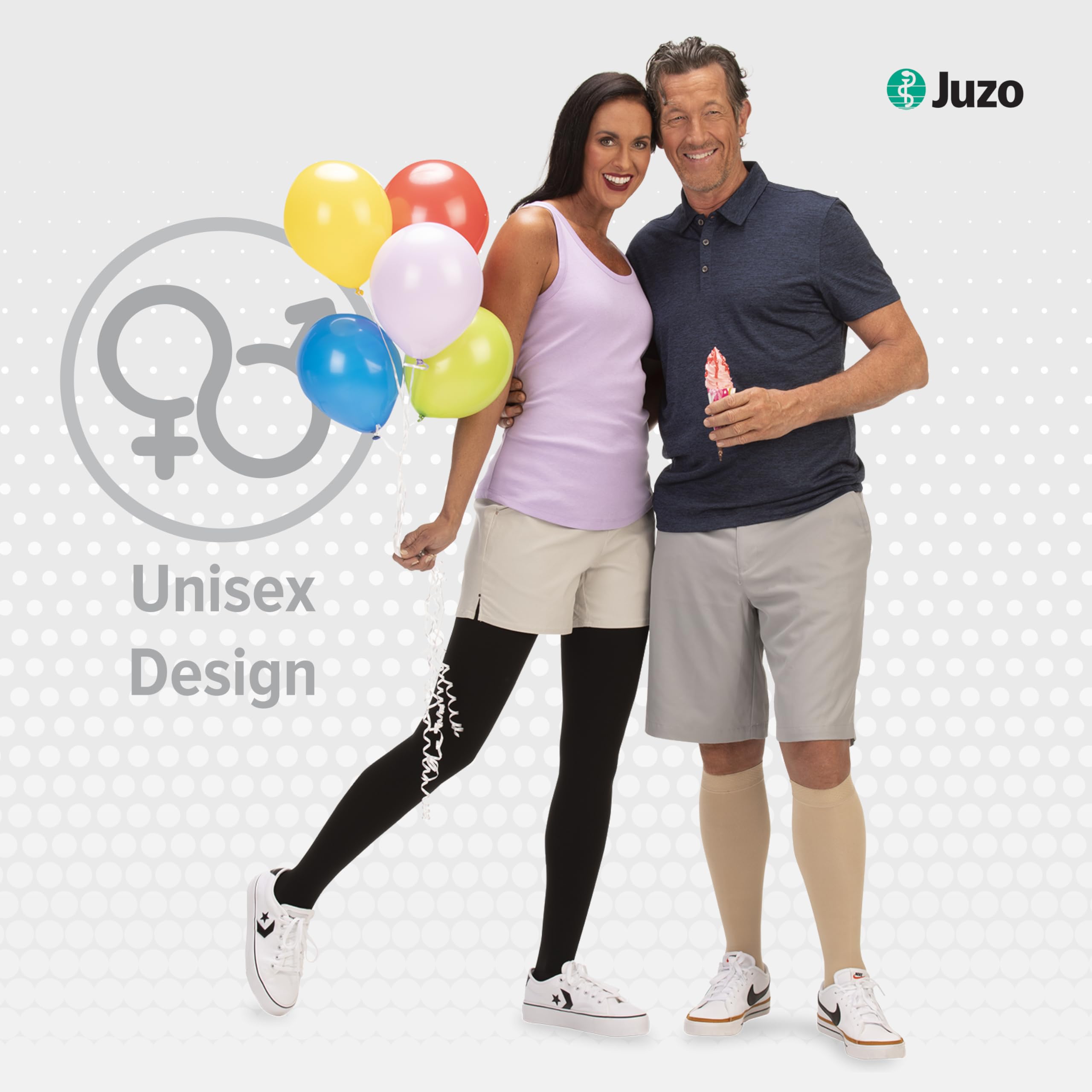 Juzo Assist Knee High Open Toe Compression Stockings 30-40 mmHg - Therapeutic Support for Men & Women - Comfortable & Breathable Medical Socks for Varicose Veins, Edema, Lymphedema - Easy to Wear Black Compression Stocking - Perfect for Travel, Work & Post-Surgery Recovery