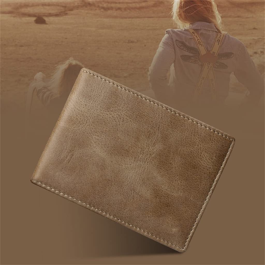 Slim Leather Wallet for Driver's License - RFID Blocking ID Holder for Men & Women - Compact Card Case for Travel, Work & Everyday Use (Color: A, Size: As Picture)