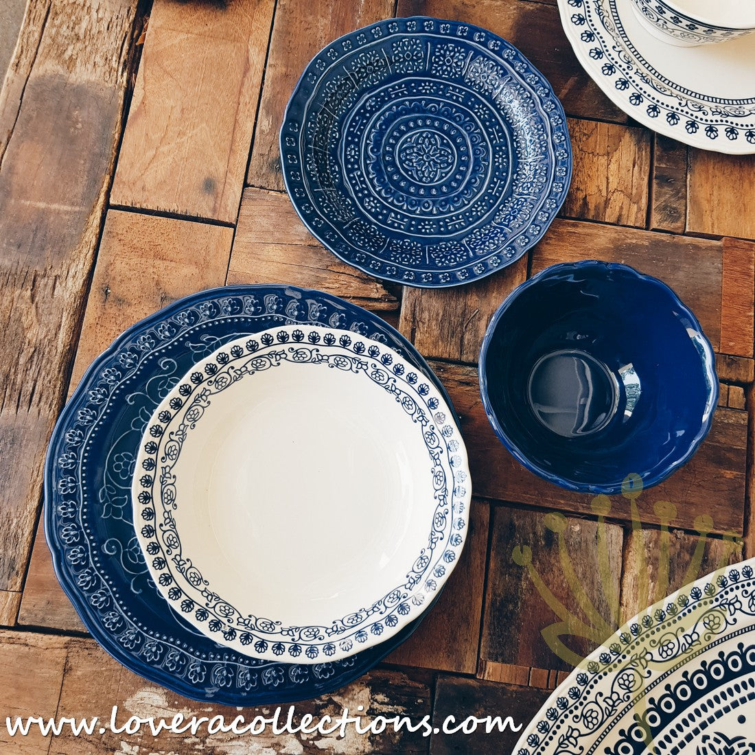 Adelaide Blue & White Dinnerware Set - Elegant Ceramic Plates, Bowls & Serving Dishes for Dining & Entertaining | Perfect for Dinner Parties, Family Meals & Special Occasions