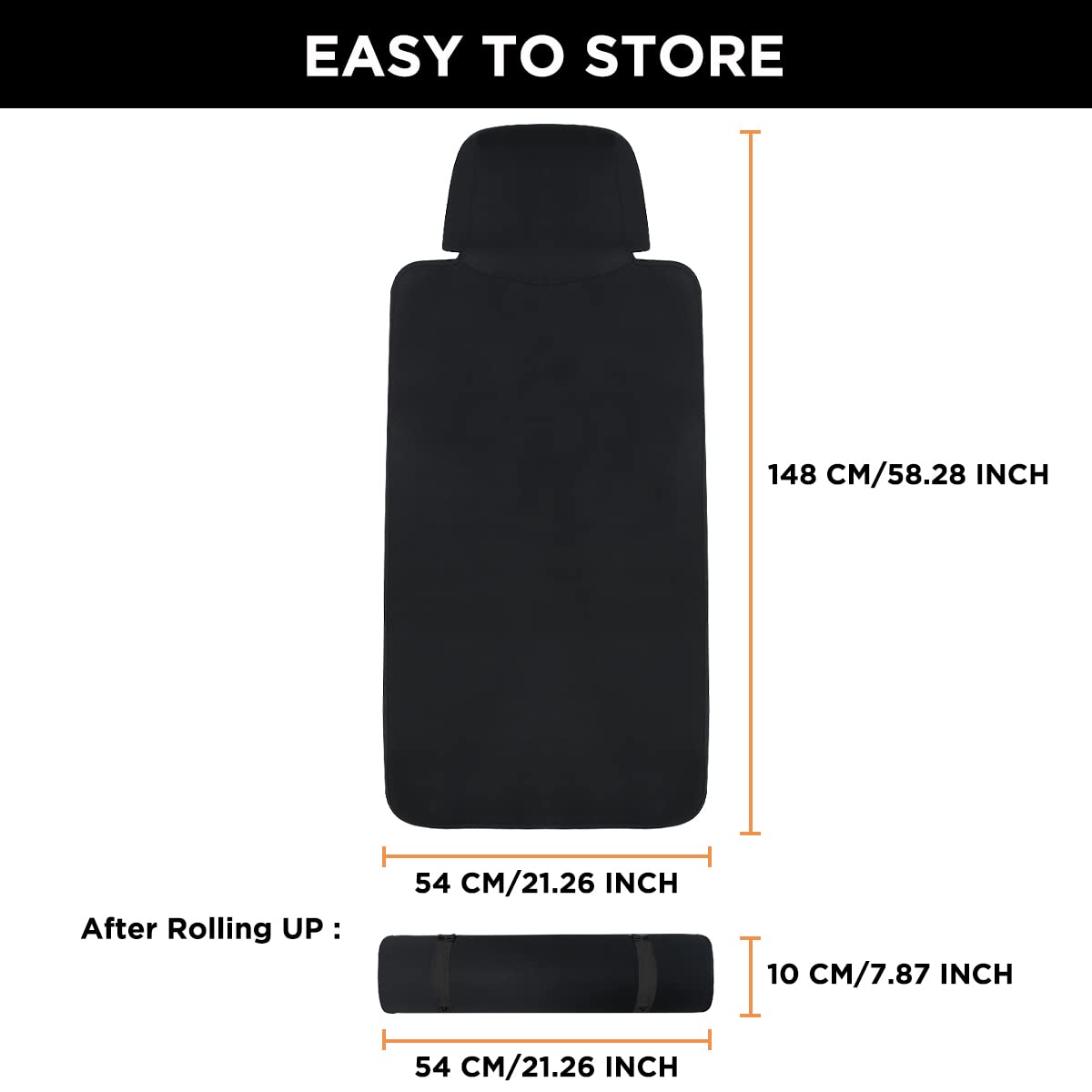 Waterproof Car Seat Cover - Upgraded Anti-Slip Sweat Protection for Universal Car, Truck & SUV Seats - Ideal for Surfing, Yoga, Gym & Workout - Perfect for Daily Commute, Road Trips & Outdoor Activities - Black