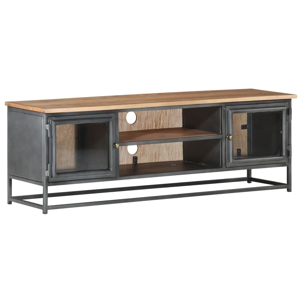 Industrial Style Solid Wood TV Stand with Ample Storage - 47.2