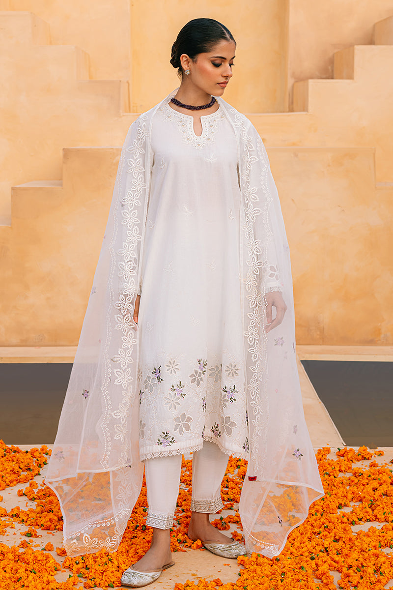 MOONLIGHT FLO 2-Piece Ethnic Outfit Set - Stylish Shirt & Dupatta for Women | Perfect for Festivals, Weddings & Cultural Events