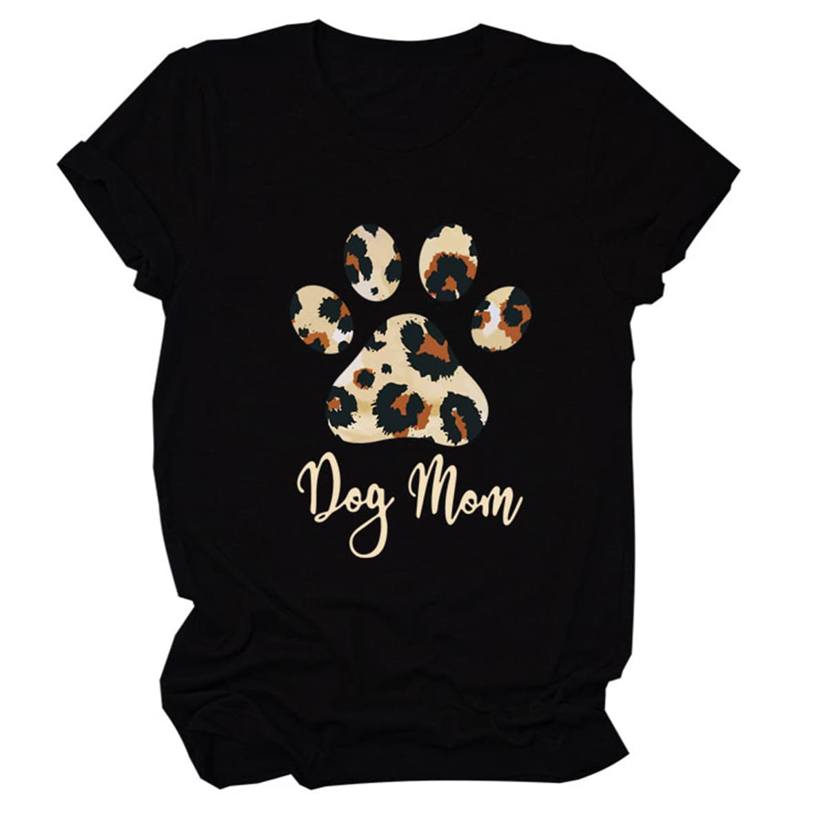 Women's Cute Leopard Paw Graphic T-Shirt - Dog Mom Tee for Summer, Mother's Day Gift - Casual Fashion Top for Pet Lovers | Perfect for Dog Parks, Mother's Day Celebrations & Casual Outings