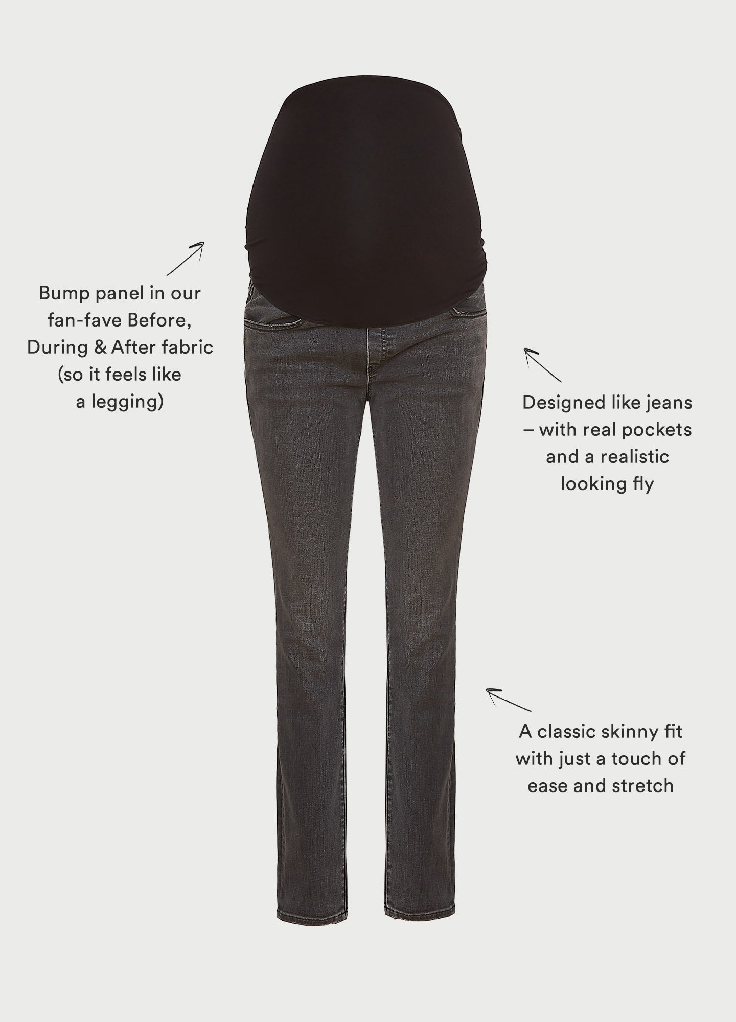 Stylish Over The Bump Slim Maternity Jeans for Pregnant Women - Comfortable Stretch Denim Pants for Everyday Wear & Maternity Photos