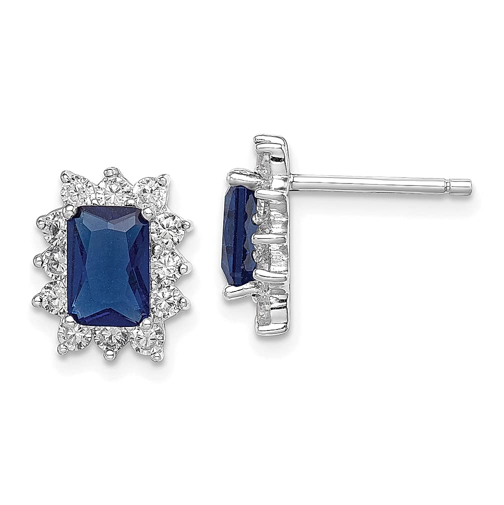 925 Sterling Silver Dark Blue Cubic Zirconia Stud Earrings for Women - Hypoallergenic Fine Jewelry Gift Set for Her - Perfect for Parties, Weddings & Everyday Wear
