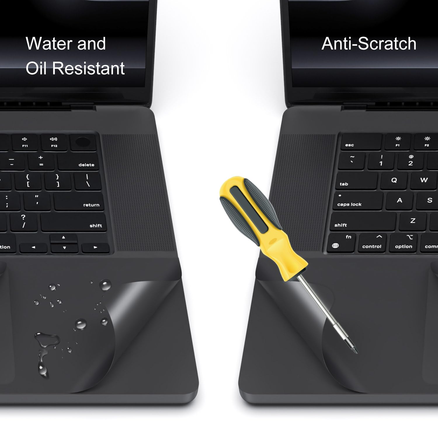 Space Black Palm Rest Cover Skin for Apple MacBook Pro 16 Inch (2023-2024 M3/M4 Chip Models A2991/A3186/A3403) - Laptop TrackPad Protector & Wrist Rest Decal - Perfect for Office Work, Coffee Shops, and Travel Use