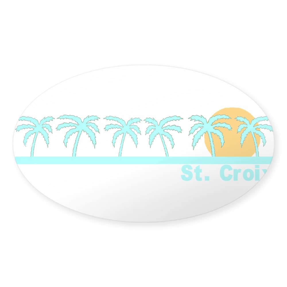 St. Croix USVI Oval Bumper Sticker - Durable Euro-Style Car Decal for Travel Lovers & Island Enthusiasts - Perfect for Cars, Laptops & Travel Gear