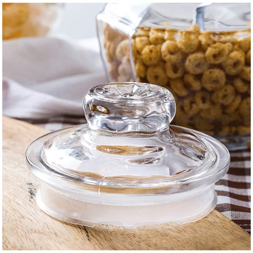 Glass Food Storage Jars with Airtight Lids - 2-Piece Polygonal Kitchen Canister Set (1300ml x2) | Pantry Organization, Spice Storage, Bathroom Essentials | Perfect for Flour, Sugar, Coffee & Toiletries