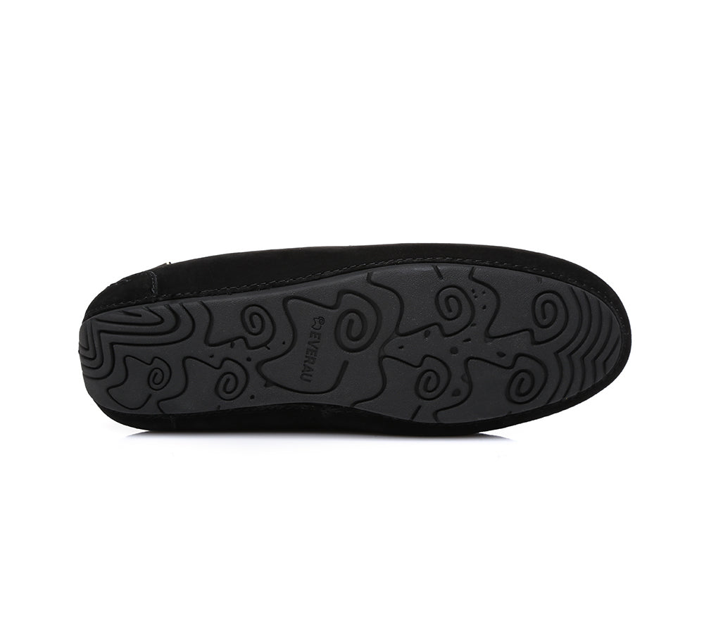 EVERAU® Women's Sheepskin Wool Bow Slippers - Cozy UGG Moccasins for Indoor & Outdoor Comfort - Perfect for Home, Office, and Winter Relaxation