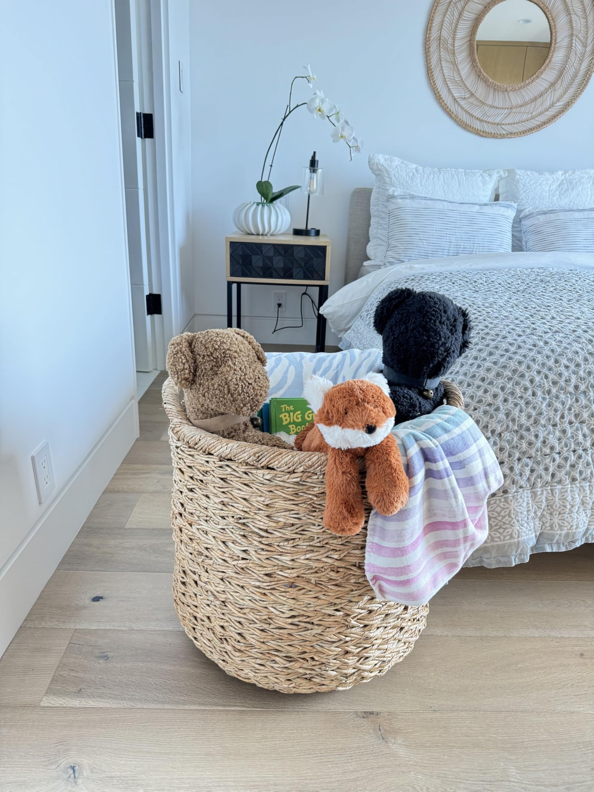 KOUBOO Large Handmade Seagrass Storage Basket - Natural Woven Decorative Bin for Blankets, Toys & Laundry | Perfect for Living Room, Nursery & Bedroom Organization