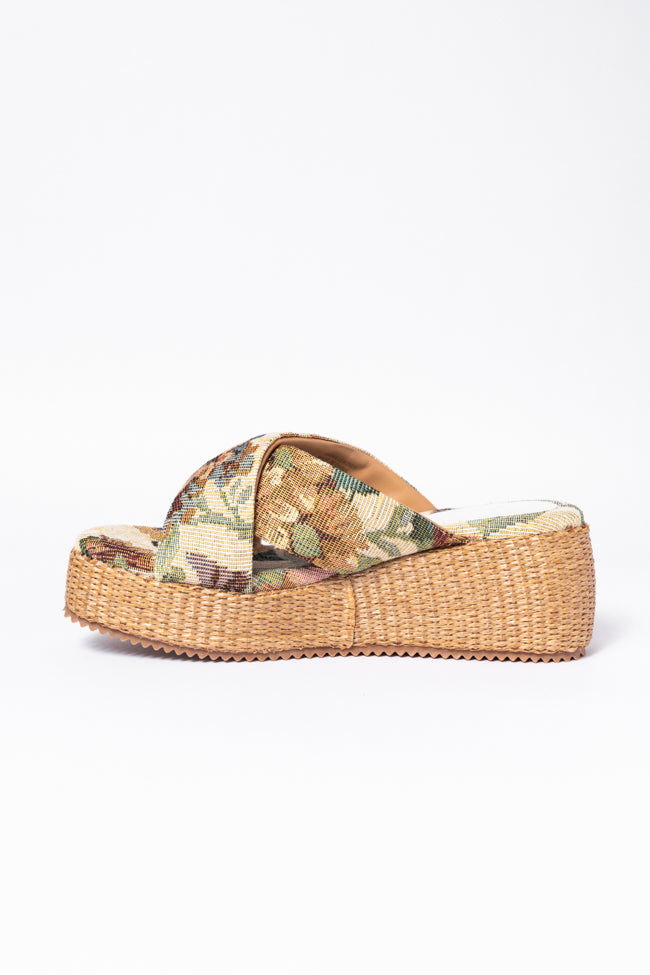 Belle Floral Platform Sandals for Women - Comfortable Summer Wedge Sandals with Cushioning - Perfect for Beach, Vacation, and Casual Outfits