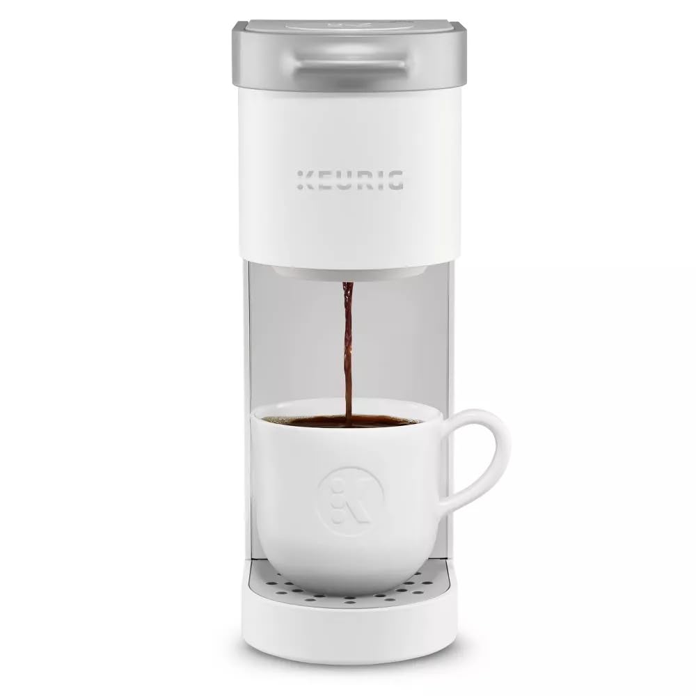 Keurig K-Mini Single-Serve K-Cup Pod Coffee Maker - Compact & Portable Coffee Machine for Small Spaces, Programmable Single Cup Brewer - Perfect for Home, Office, Dorm & Travel (Stone Gray) | Enjoy Fresh Coffee Anywhere with This Space-Saving Brewer