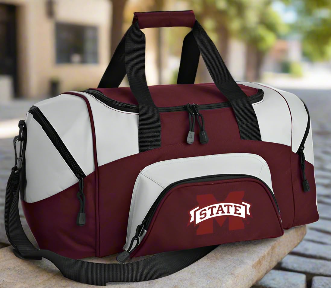 Premium SMALL MSU Bulldogs Gym Bag - Mississippi State University Travel Duffel Bag for Sports, Workout & College Campus Use