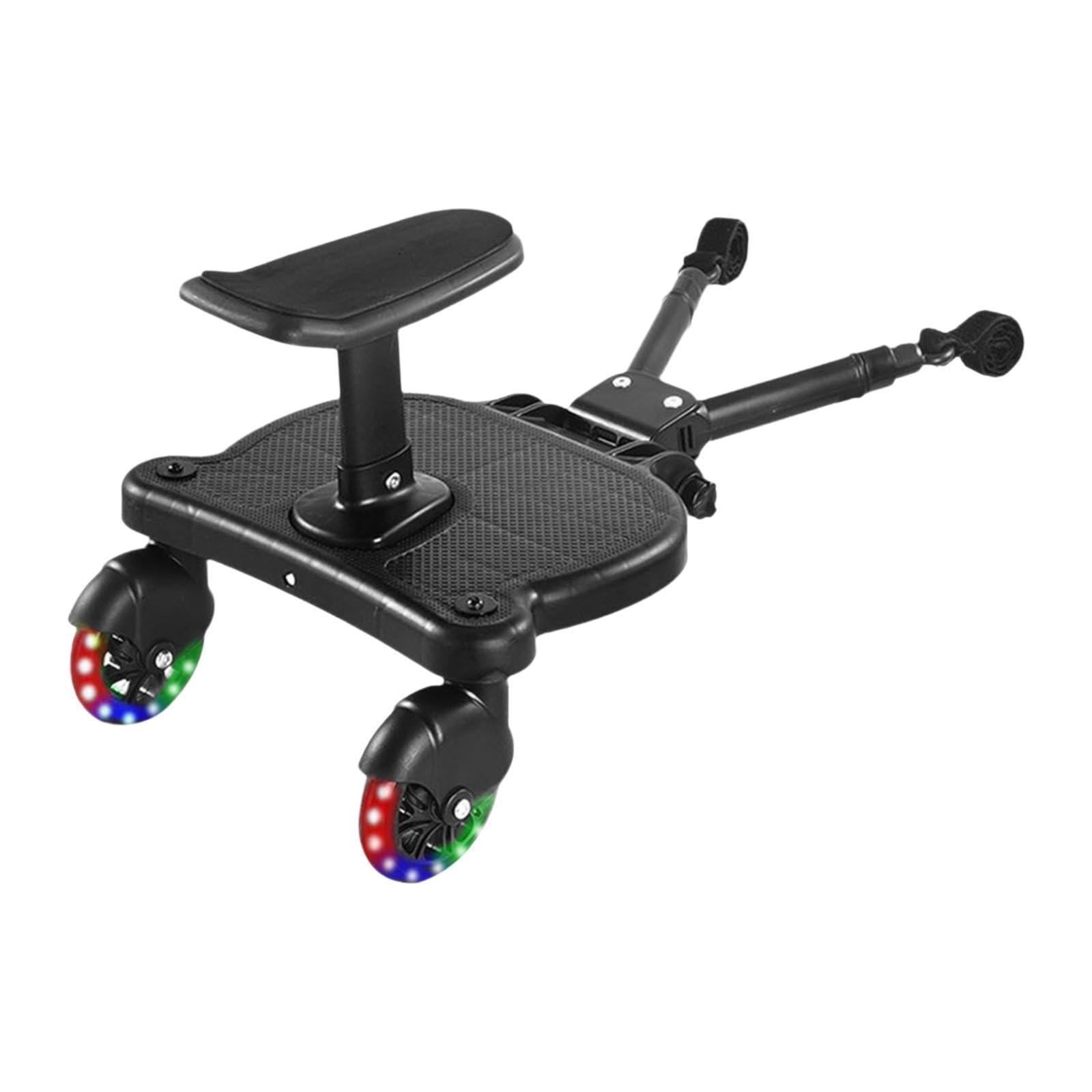 Milageto 2-in-1 Stroller Board with Seat - Non-Slip Standing & Sitting Glider Attachment for Toddlers - Universal Stroller Accessory for Outdoor Walks, Shopping & Family Outings