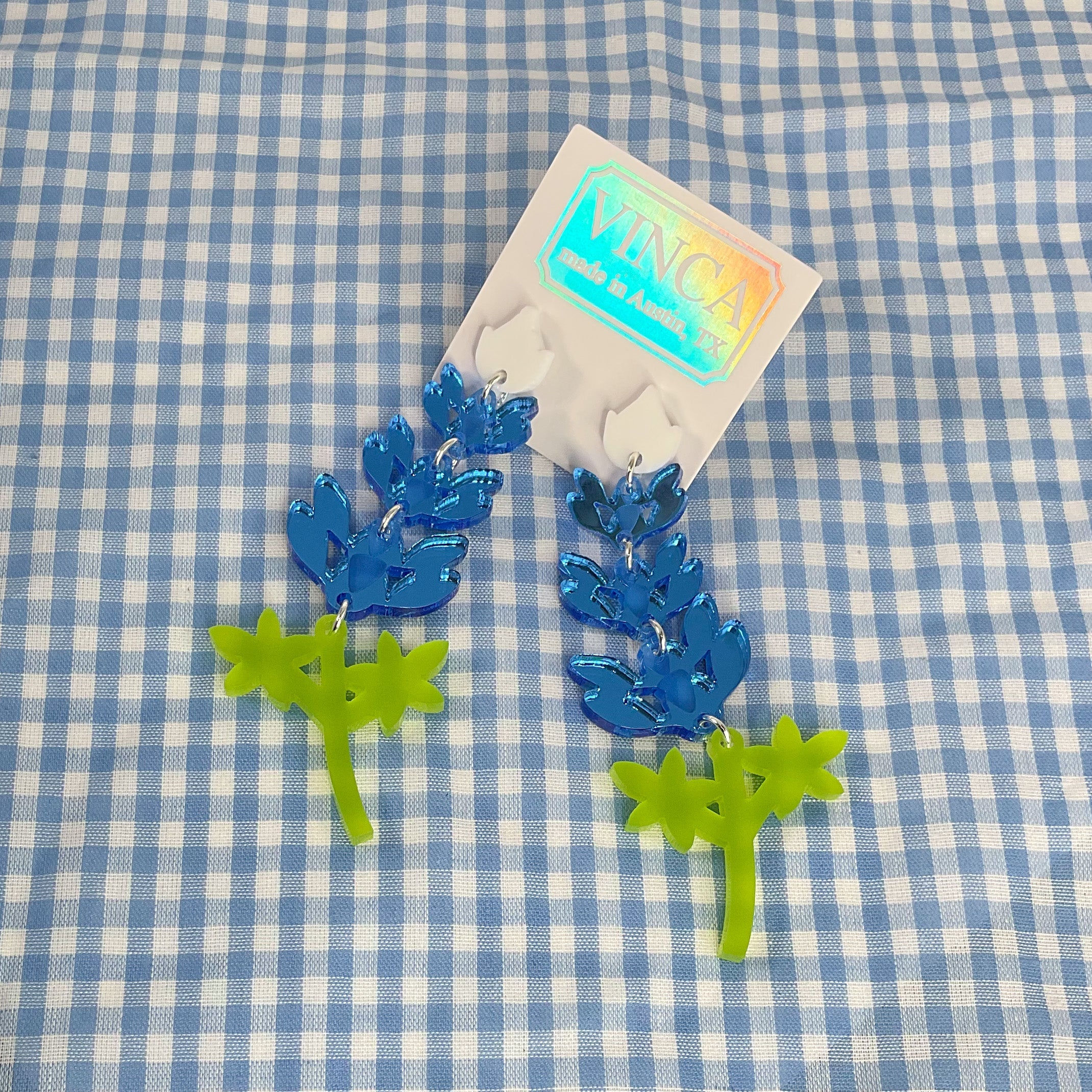 Bluebonnet Earrings for Women - Handmade Floral Dangle Earrings - Perfect for Spring, Weddings & Special Occasions