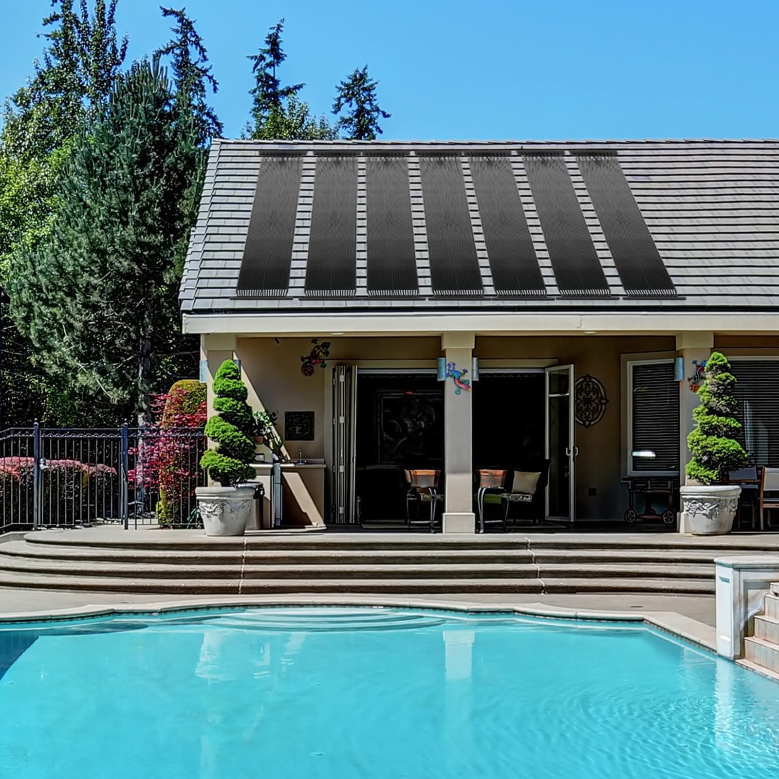 VINGLI Solar Pool Heater Panel 2FT x 20FT for Above Ground & Inground Pools - Efficient Swimming Pool Heating System, Durable Weatherproof Pool Warmer (1 Pack) - Perfect for Backyard, Residential & Commercial Pool Heating