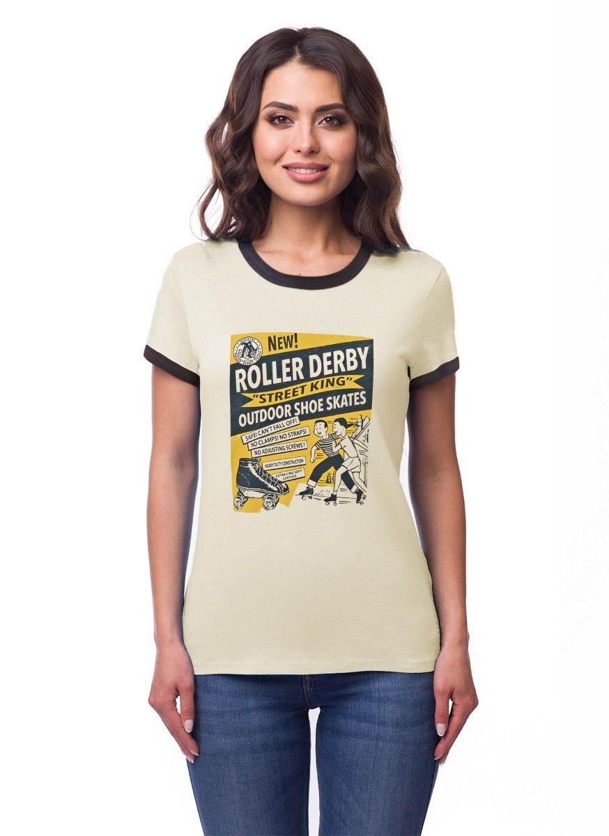 Roller Derby Women's Classic Cut T-Shirts - Soft Cotton Tees for Casual Wear, Sports & Everyday Comfort