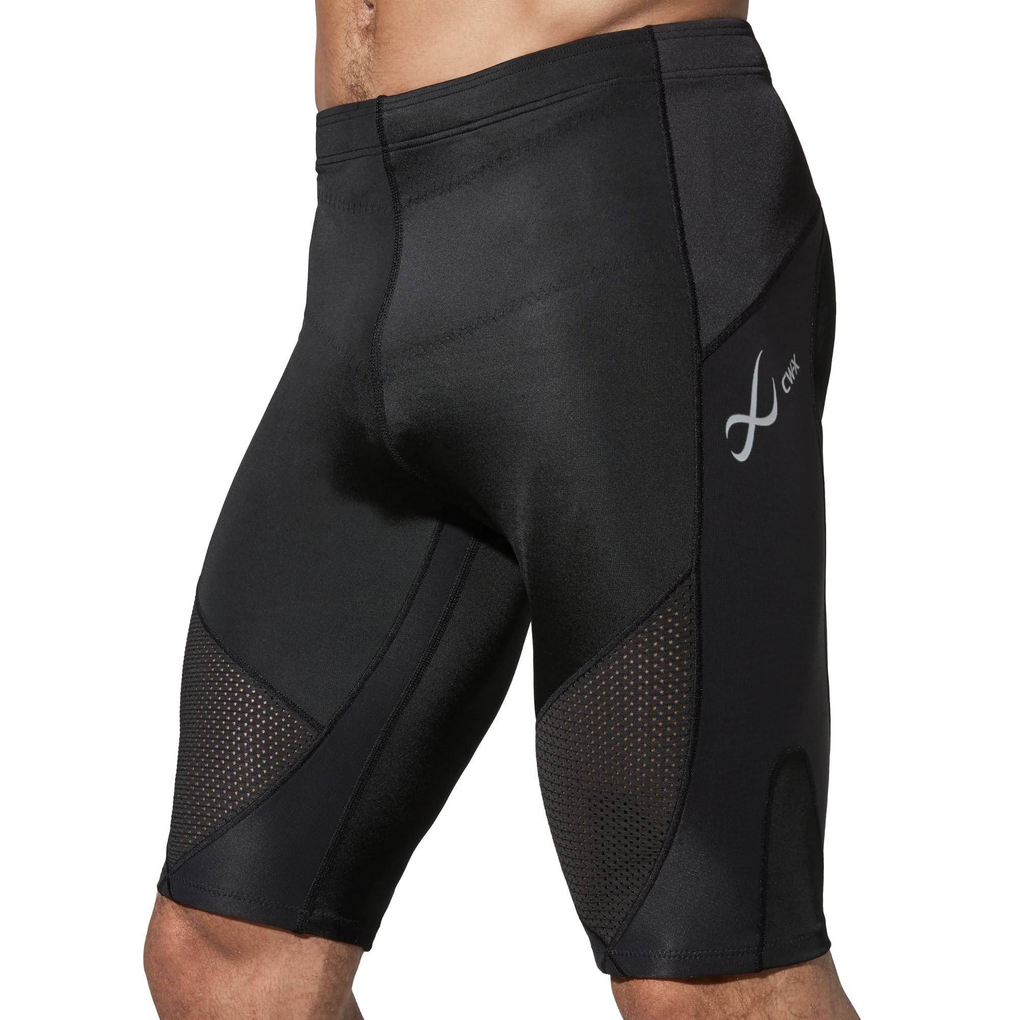 CW-X Men's Stabilyx Ventilator Joint Support Compression Shorts - Breathable Workout Gear for Running, Cycling & Cross Training - Knee & Hip Stabilization for Active Lifestyles
