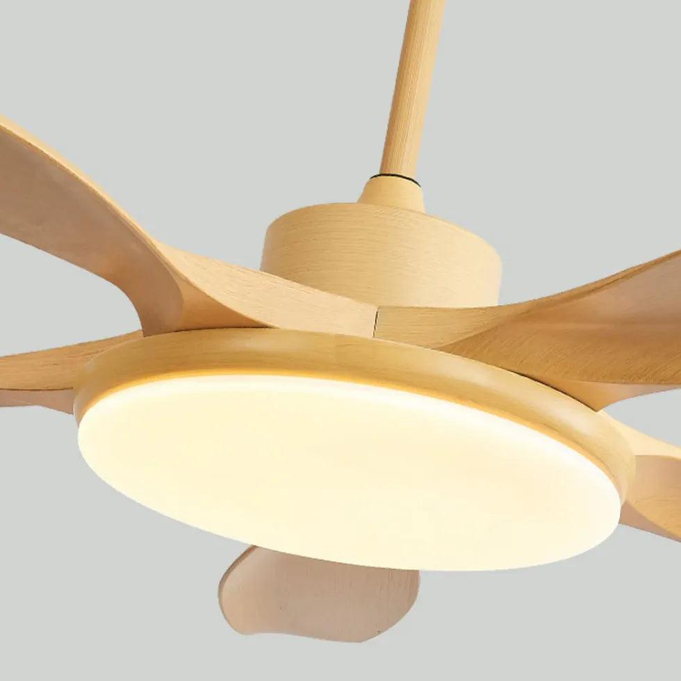 Modern Yellow LED Ceiling Fan with Light - Energy Efficient Quiet Bedroom Fan with Remote Control, 3 Speeds, Reversible Motor - Perfect for Bedroom, Nursery, Living Room & Home Office Cooling