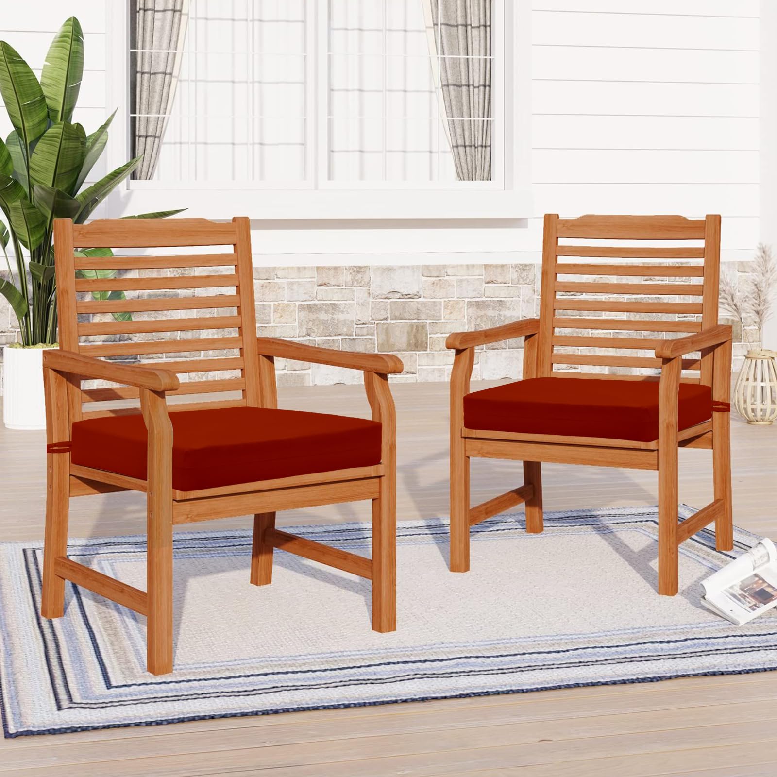 Downluxe Waterproof Outdoor Chair Cushions Set of 4 - 18.5