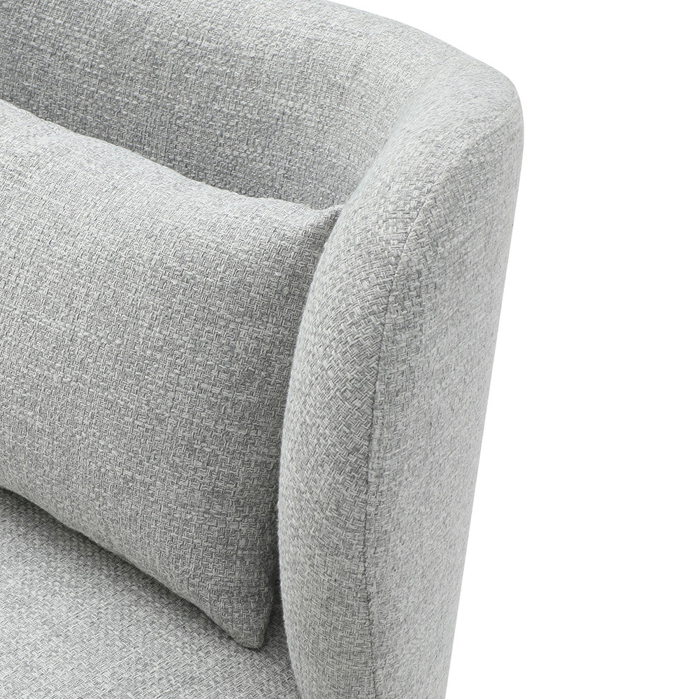 SASHA Lounge Chair - Modern Light Grey & Black Accent Recliner for Living Room, Bedroom, or Office - Comfortable Upholstered Armchair with Sturdy Metal Legs - Perfect for Relaxing, Reading, or Watching TV