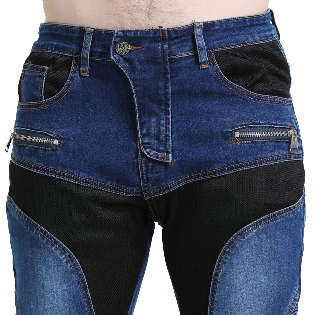 Takuey Motorcycle Riding Pants - Aramid Fiber Reinforced Biker Jeans with Silica Gel Knee Pads | Summer Riding Gear for Men & Women | Perfect for Commuting, Touring & Adventure Riding