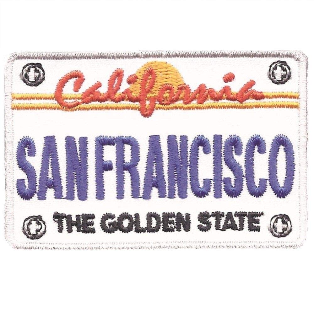 San Francisco Patch - California License Plate Design, The Golden State Iron On Embroidered Patch for Jackets, Hats, Bags - Perfect for DIY Crafts, Souvenirs & Gifts