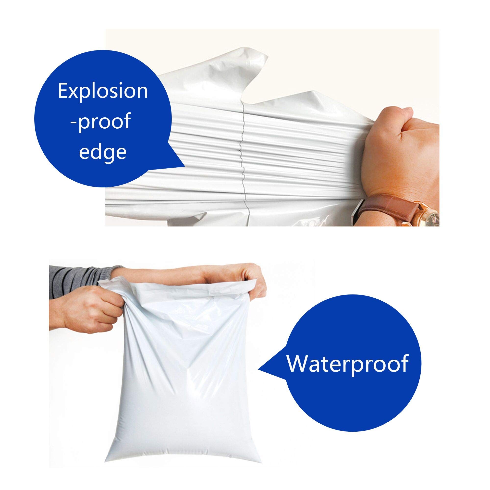 5x9 Inch Small Poly Mailers Envelopes 100pcs - Self Sealing Waterproof & Tear Proof Shipping Bags (2.5 Mil, White) for Jewelry, Accessories, Photos, Makeup - Perfect for Ecommerce, Small Business & Online Sellers