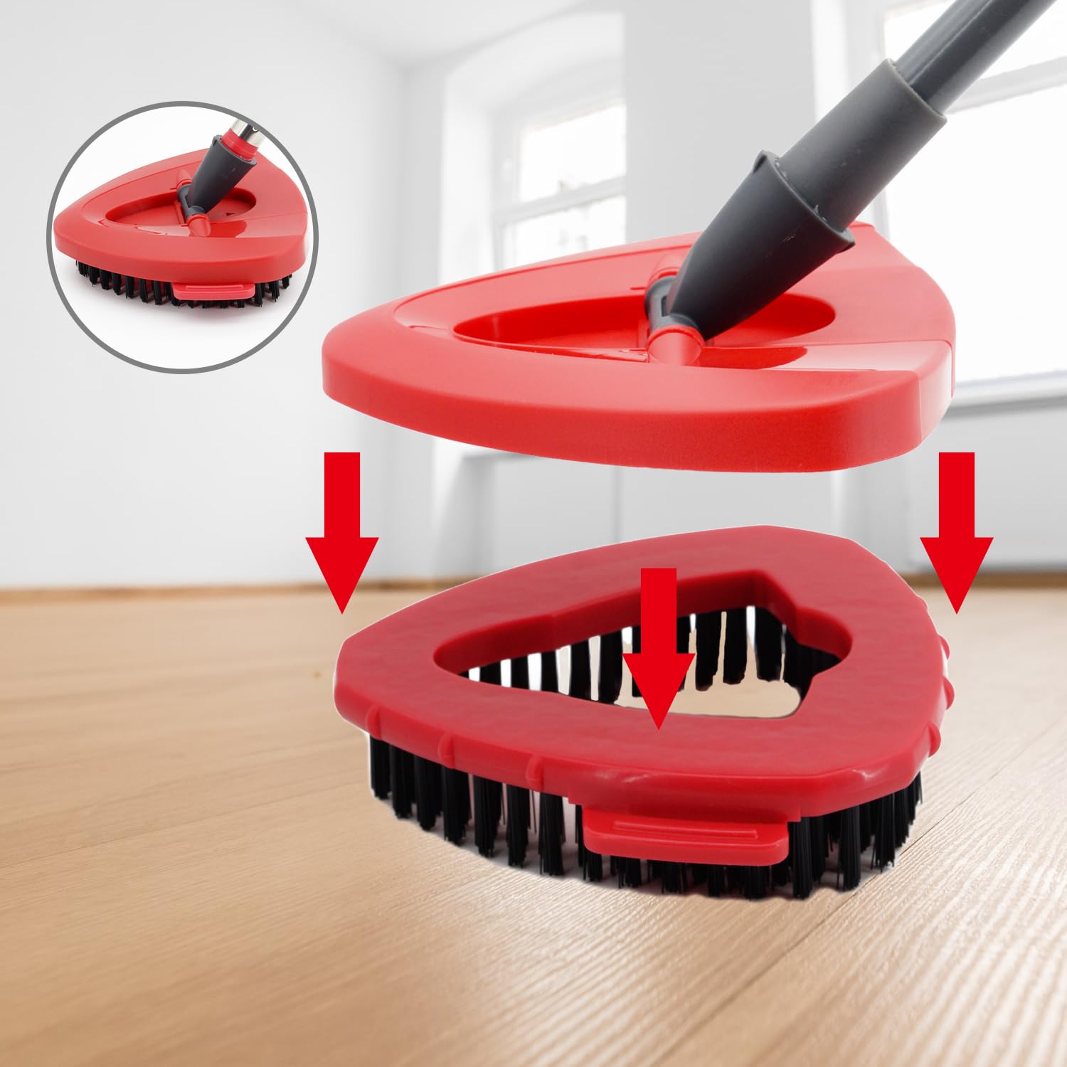 2 Pack Stiff Bristle Scrub Brush Heads - Compatible with Cedar 1 Tank System, Deck & Floor Scrubber - Heavy Duty Cleaning Brush for Bathroom, Kitchen, Tub, Tile, Carpet - Perfect for Deep Cleaning Floors, Grout & Tough Stains
