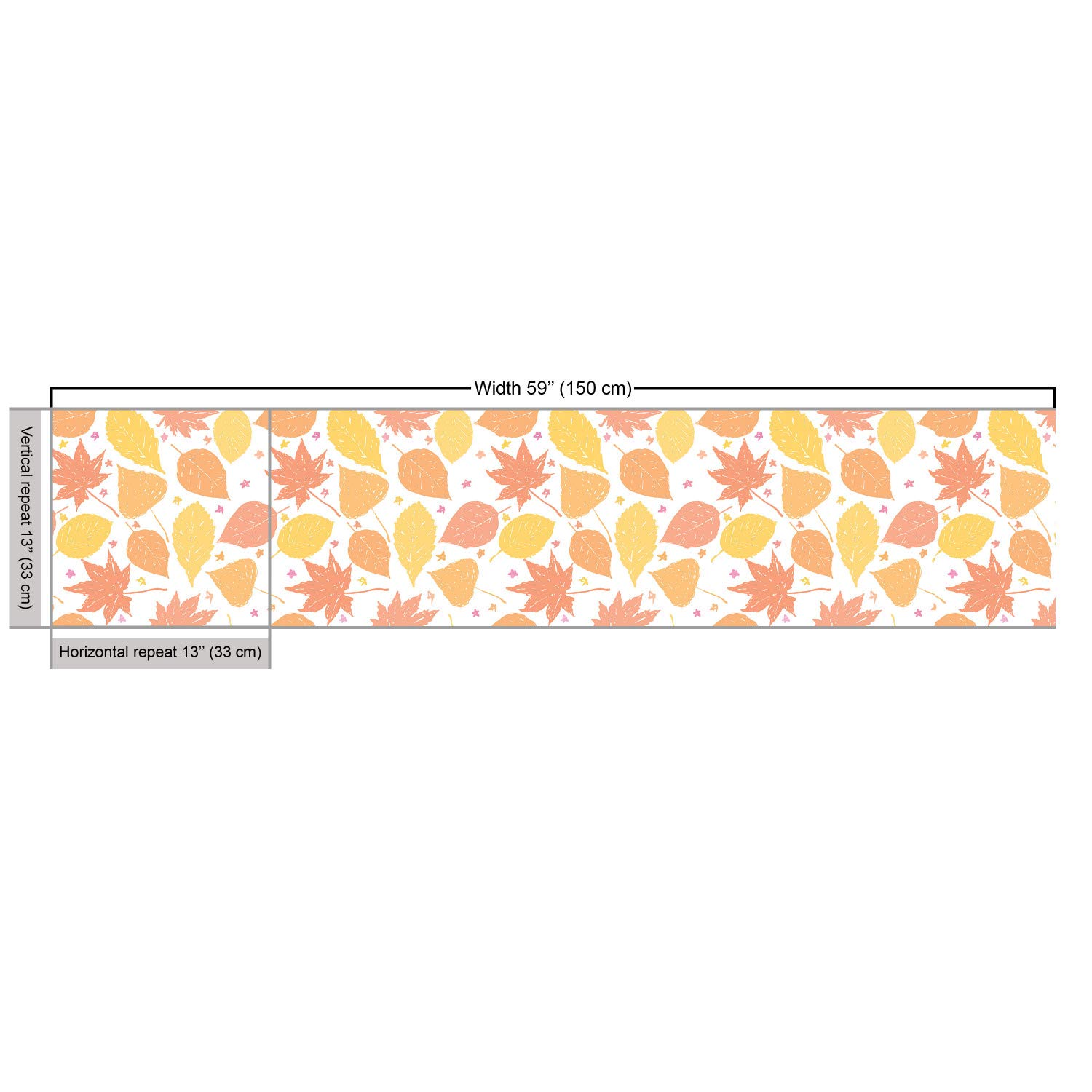 Ambesonne Autumn Leaves Fabric - 5 Yards, Coral Yellow for Upholstery & Home Decor