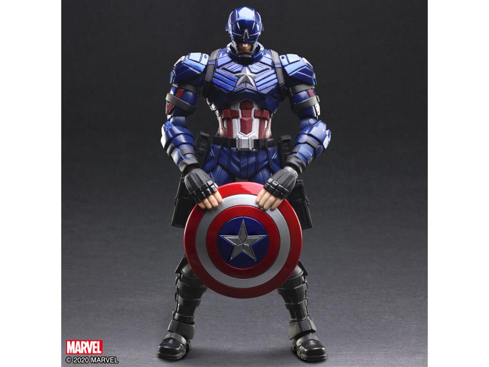 Bring Arts Marvel Universe Variant Captain America Action Figure by Square Enix - Collectible Anime-Style Superhero Toy for Display & Cosplay