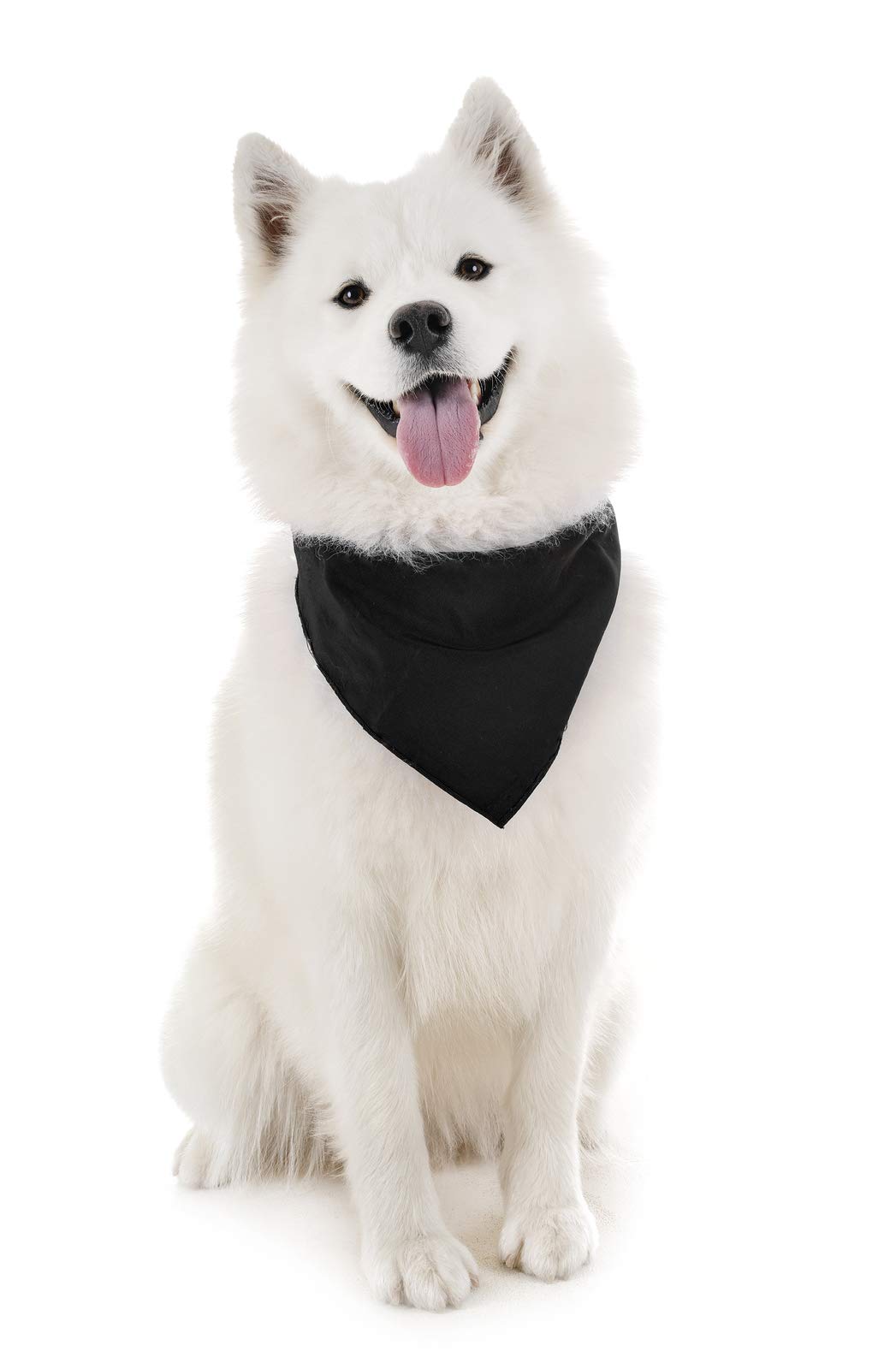 Balec Dog Solid Cotton Bandanas - 5 Pack Adjustable Triangle Scarves for Small & Medium Dogs - Perfect for Daily Walks, Grooming, and Pet Photography