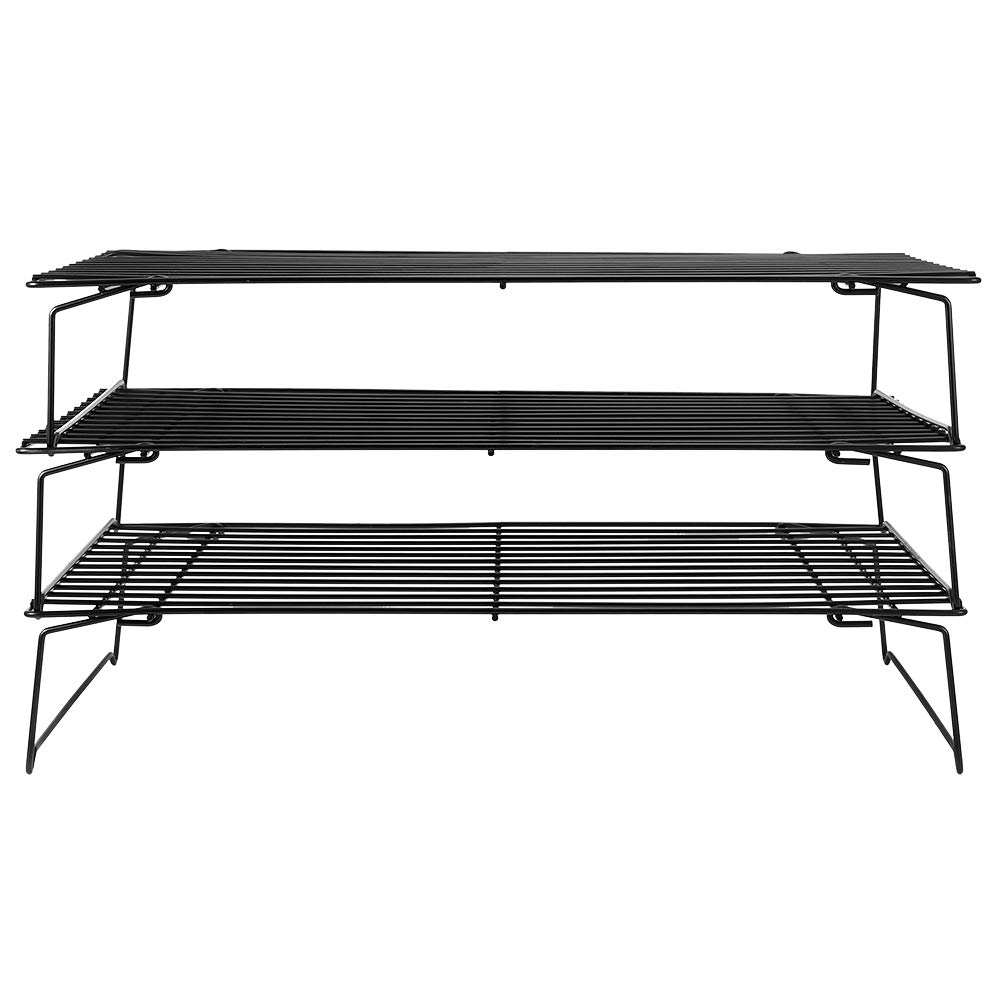 Premium Non-Stick BBQ Cooling Rack - Foldable 15.7 x 9.8 x 8.3 Inch Heavy Duty Food Grade Iron Grid for Baking, Grilling & Food Prep - Perfect for Cooling Cookies, Cakes, Pies, Pastries & BBQ Meats - Ideal for Home Kitchens, Bakeries & Outdoor Cooking
