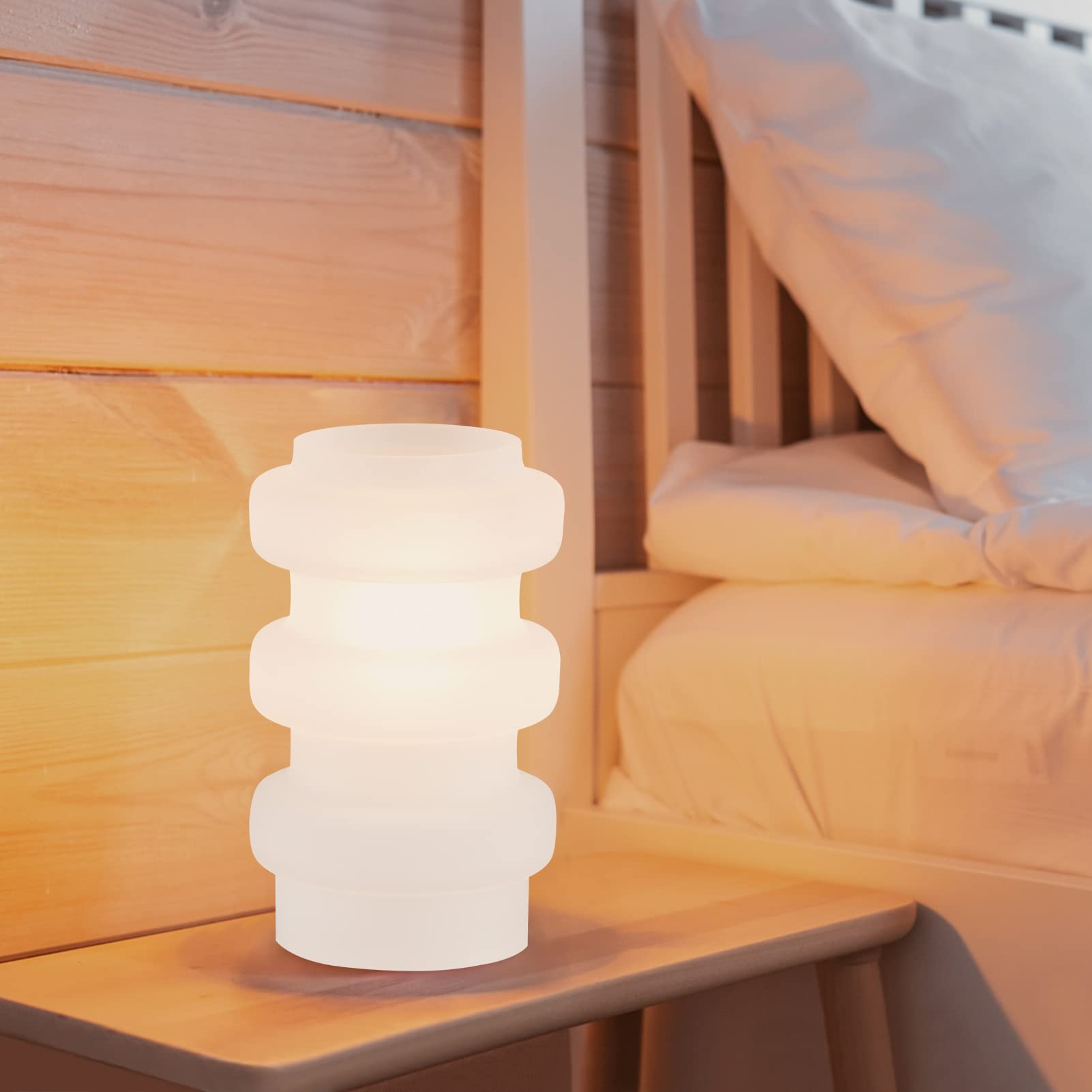 Modern Industrial Table Lamp with 6.6ft Power Cord & Switch Plug - E12 Base White Living Room Lighting for Home Decor, Bedroom, Office (Bulb Not Included) | Perfect for Reading Nook, Nightstand & Workspace Ambiance