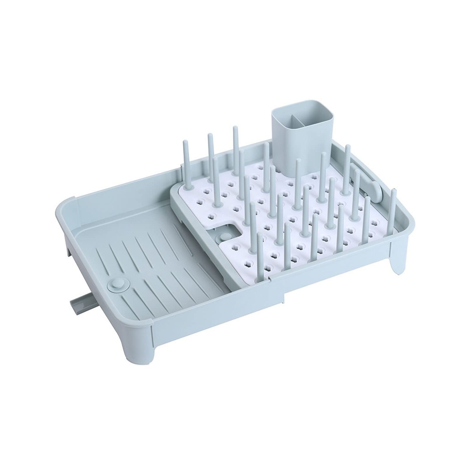 Stainless Steel Dish Drying Rack for Kitchen - 2 Tier Plate Cup Bowl Drainer Holder, Space Saving Tableware Organizer with Utensil Storage - Perfect for Restaurants, Home Kitchens & Small Spaces