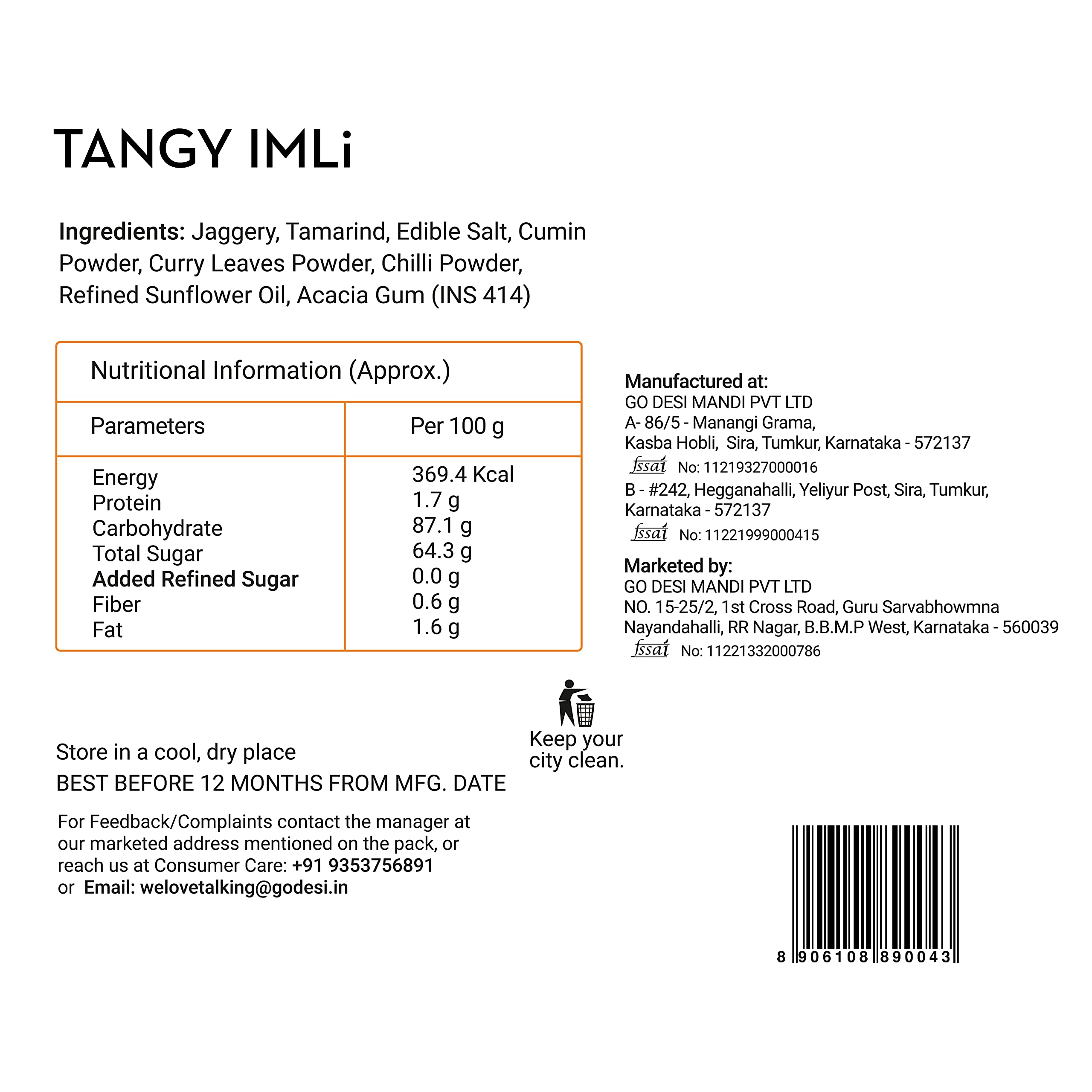 GO DESi Tamarind & Jaggery Candy - 100pcs Digestive Lollipops for Kids & Adults