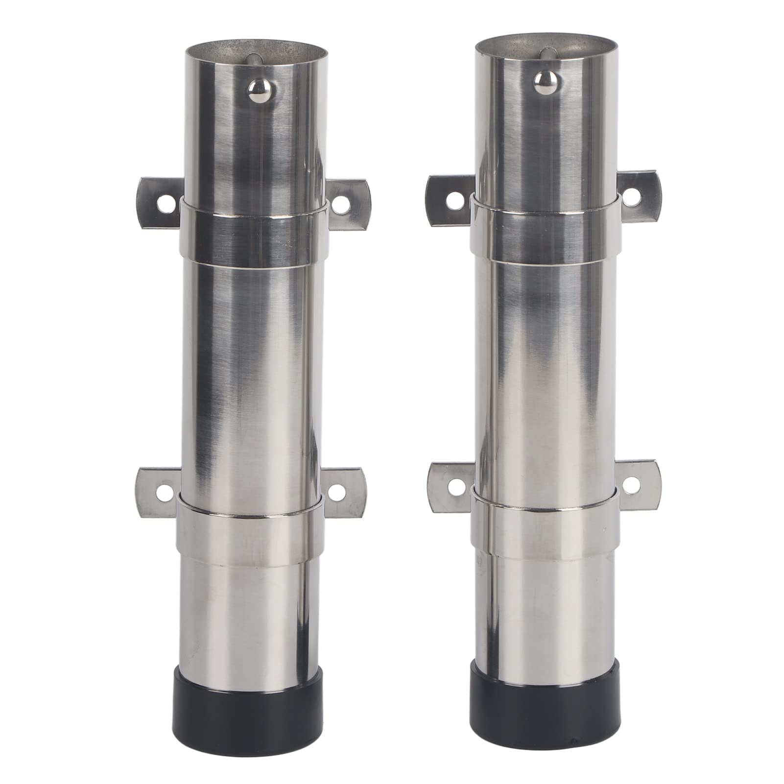 Qiilu 2-Pack Stainless Steel Fishing Rod Holders - Side Mount Clamp for Marine Yacht Boat | Durable Saltwater Fishing Accessories for Offshore & Inshore Angling