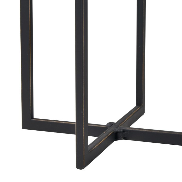 Lanier Round Accent Table - 10 x 18 Inches in Black & White - Perfect for Living Room, Bedroom, or Entryway Decor