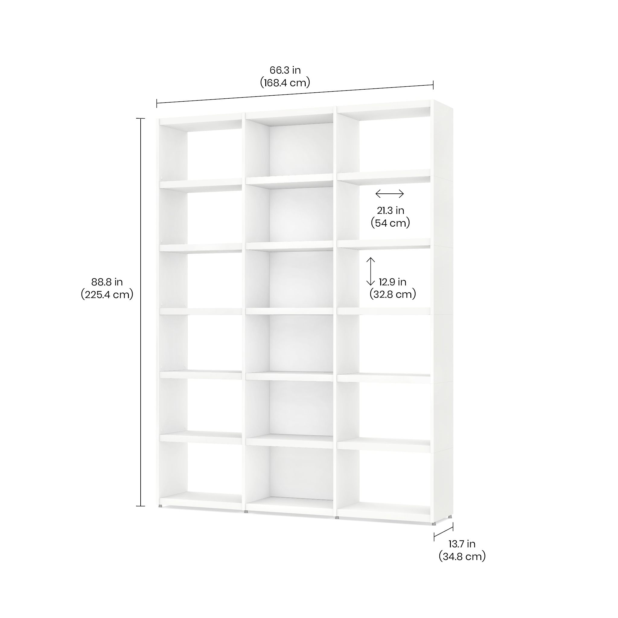 YOMO Modular Bookshelf 3x6 - Customizable Storage Shelf for Home & Office - Perfect for Living Room, Bedroom, or Study Organization