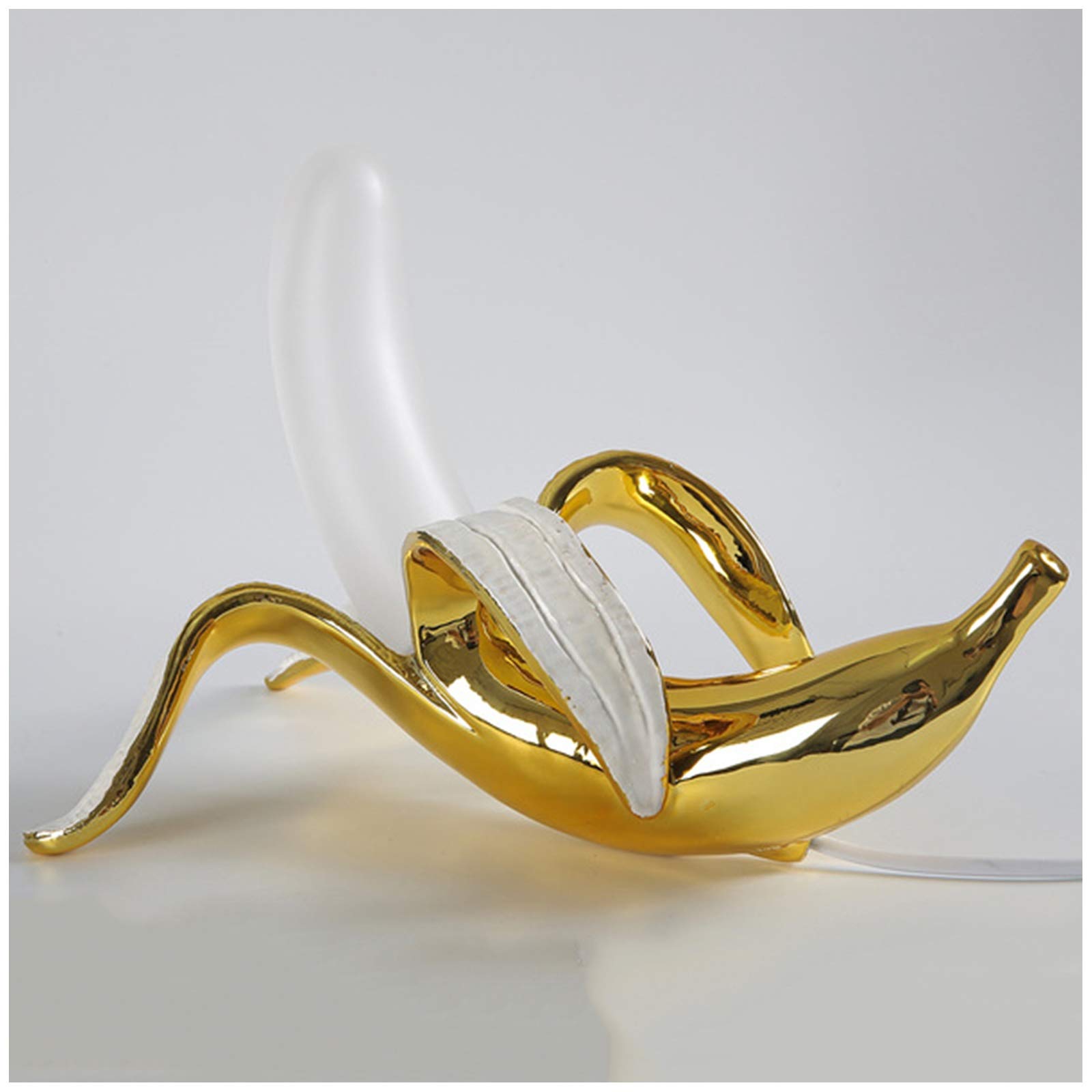 XDJ LED Plating Banana Table Lamp - Modern Scandinavian Design for Bar, Cafe, Bedroom & Living Room - Creative Art Deco Lighting for Dining Tables & Home Decor - Perfect for Ambient Mood Lighting & Stylish Interior Accents