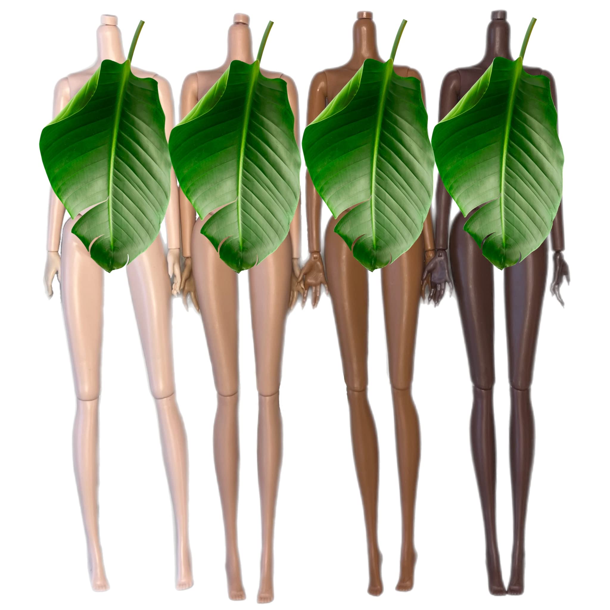 12 Inch DIY OOAK Fashion Doll Bodies - 4 Pack Multiracial Articulated Posable Replacement Dolls for Repair & Customization | Perfect for Collectors, Supermodel Dolls & Craft Projects | Includes 4 Skin Tone Variety Pack by Eledoll